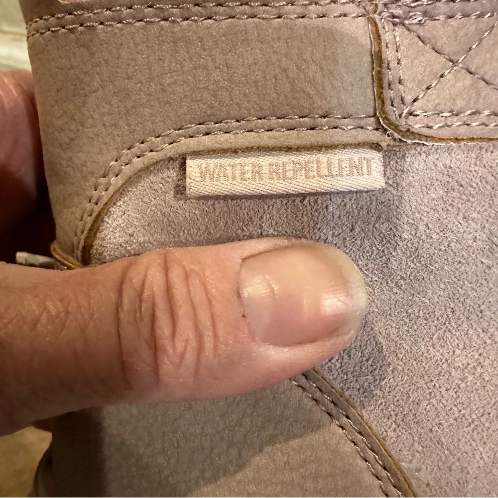 Ryka Mauve Taupe Water Repellent Lace-up Suede Moto Hiking Boots Brunswick 7